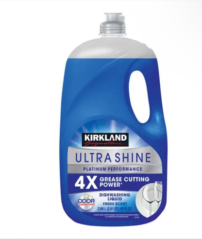 Kirkland Signature Ultra Shine Liquid Dish Soap, Fresh (90 Fluid Ounce)