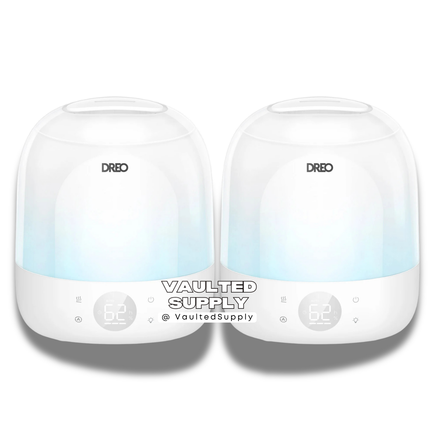 DREO Cool Mist Ultrasonic Humidifier 2 Pack | Night Light & Auto Shutoff