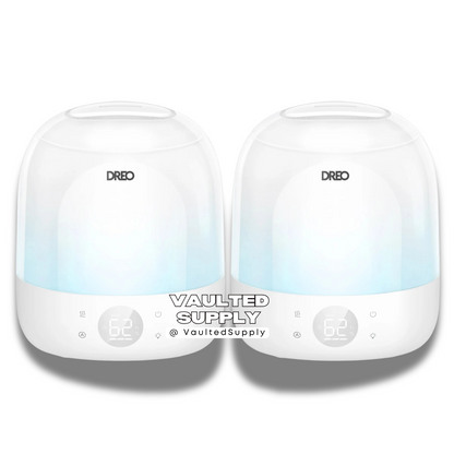 DREO Cool Mist Ultrasonic Humidifier 2 Pack | Night Light & Auto Shutoff