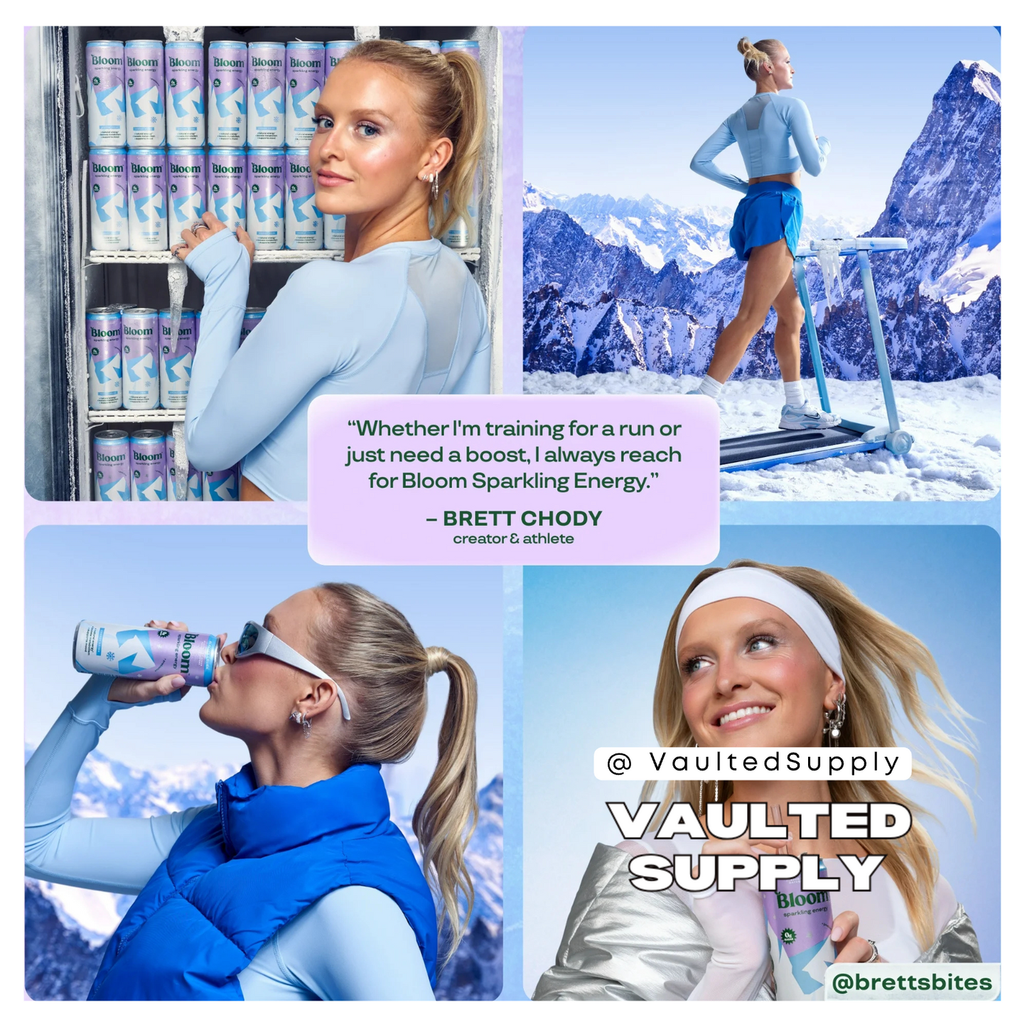Bloom Sparkling Energy Drink Glacier Ice 8 Pack 12 fl oz – Zero Sugar Energy