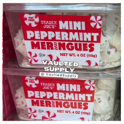 Trader Joe’s Mini Peppermint Meringues 4 Pack Seasonal Holiday Treat Fresh 4oz E