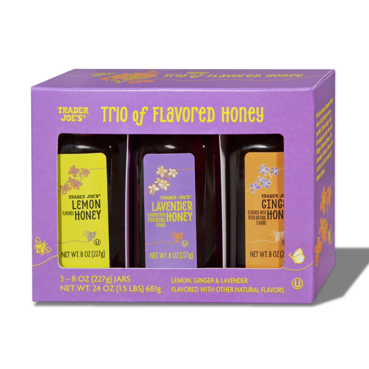 Trader Joe’s Trio of Flavored Honey 3 Jars 24oz – Lemon Lavender Ginger