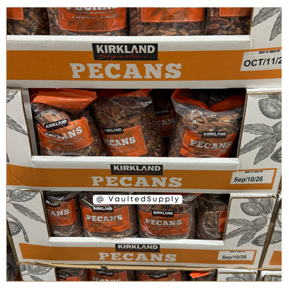 2 Packs Kirkland Signature Pecan Halves 32 oz Each Pack, Total 4 lbs EXP 10/26