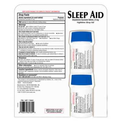 Kirkland Signature Sleep Aid 192 Tablets Doxylamine Succinate 25 Mg EXP 5/2028+