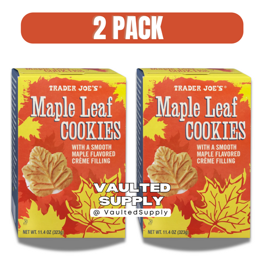 2 Packs Trader Joe's Maple Leaf Cookies 11.4 oz Each Pack