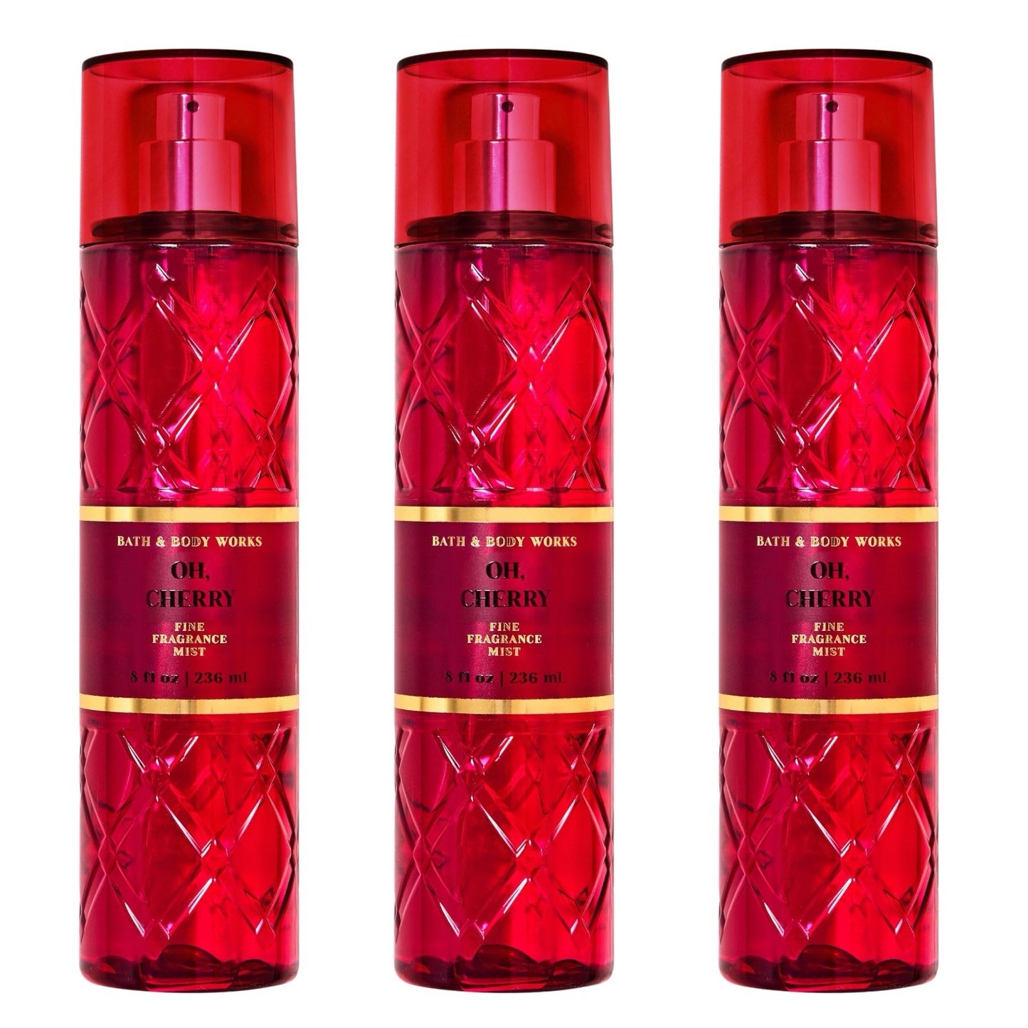 3-Pack Bath & Body Works Oh Cherry Fine Fragrance Mist 8 fl oz – NEW & AUTHENTIC