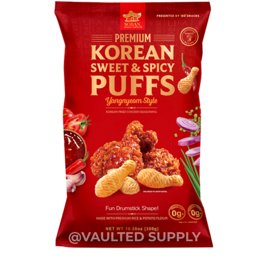 Soban Korean Pantry Premium Korean Sweet & Spicy Puffs Yangnyeom Style 10.58Oz