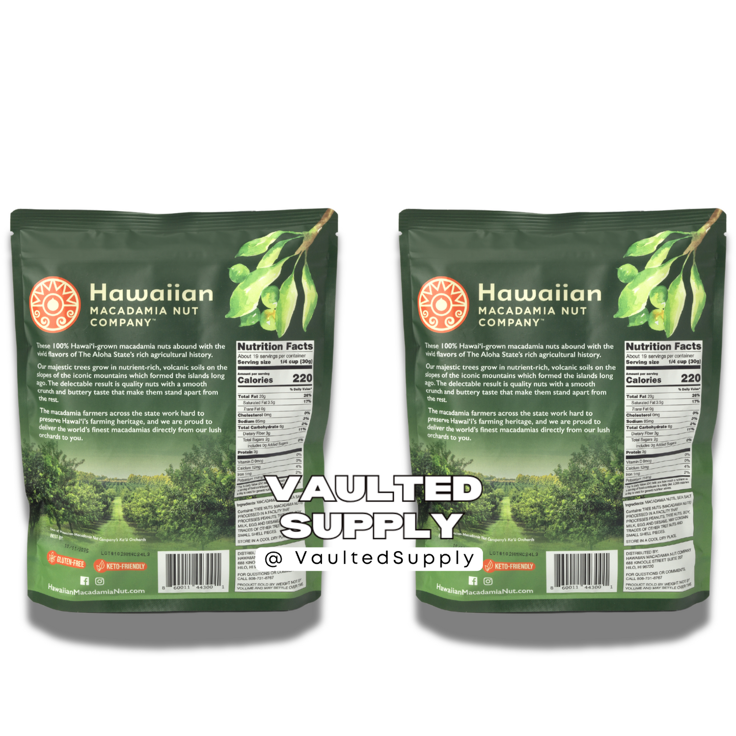 Hawaiian Whole Kernel Macadamia Nuts 20 oz Dry Roasted w/ Sea Salt Premium 03/27