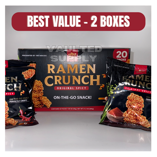 Ramen Crunch Original Spicy – 2 Pack (40 Total Snacks) Crispy Noodle Snack, On-t