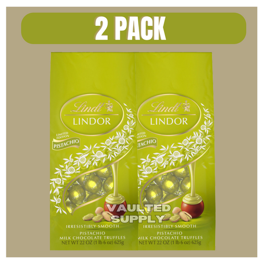 Lindt Pistachio Truffles 22 oz (2 Pack) Limited Edition Lindor Chocolate