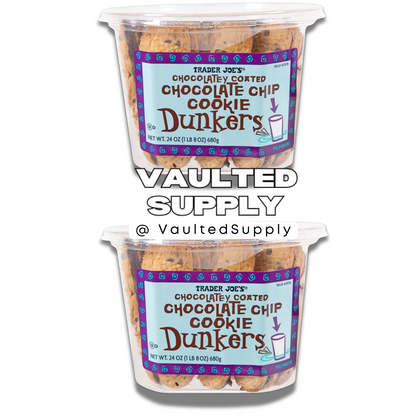 2 Packs Trader Joe's Chocolatey Coated Chocolate Chip Dunkers 24 oz Each Pack