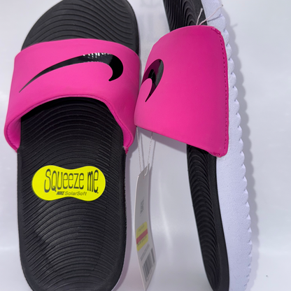 Nike Kawa Kids Slides Pink/Black Size 3Y Youth Sandals Comfort Slip On New