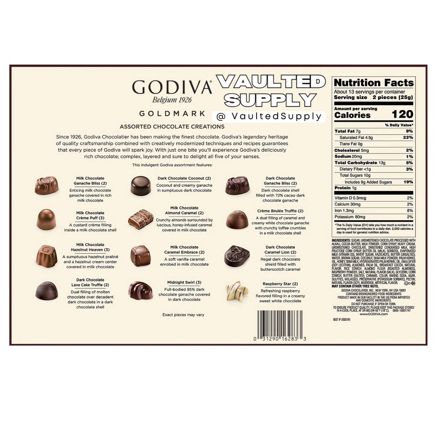 Godiva Goldmark Chocolate Gift Box 27pc • Assorted Belgian Chocolates Fresh