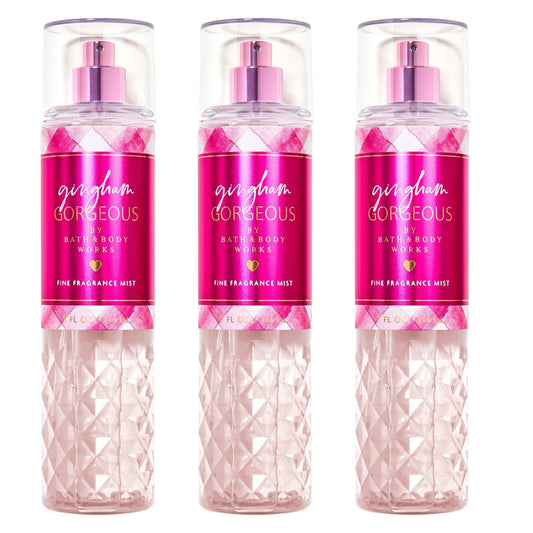 🌸 Bath & Body Works GINGHAM GORGEOUS Fine Fragrance Mist 8oz - Lot of 3