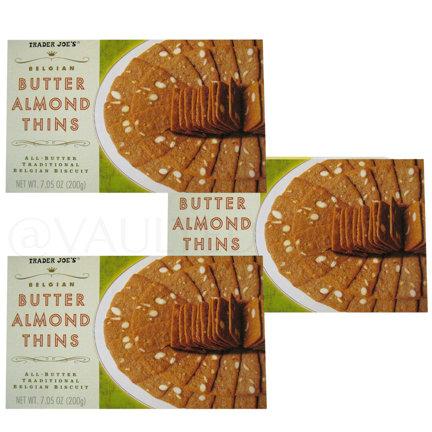 Trader Joe’s Belgian Butter Almond Thins Cookies 7.05oz Each – 3 Pack Fresh