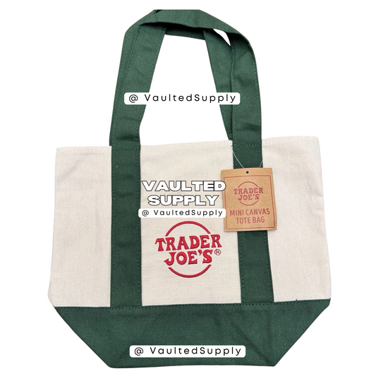 Trader Joe’s Mini Canvas Tote Bag – Green • Limited 2025 Release • New With Tags