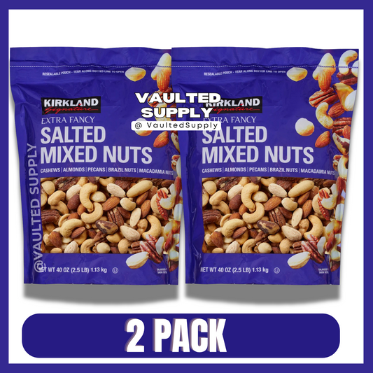 Kirkland Extra Fancy Salted Mixed Nuts 5 LB Total Bulk Snack Party Mix 2 Pack