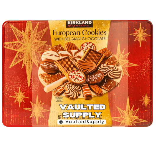 Kirkland European Cookies Belgian Chocolate 49.4 oz Tin – Holiday Gift Box