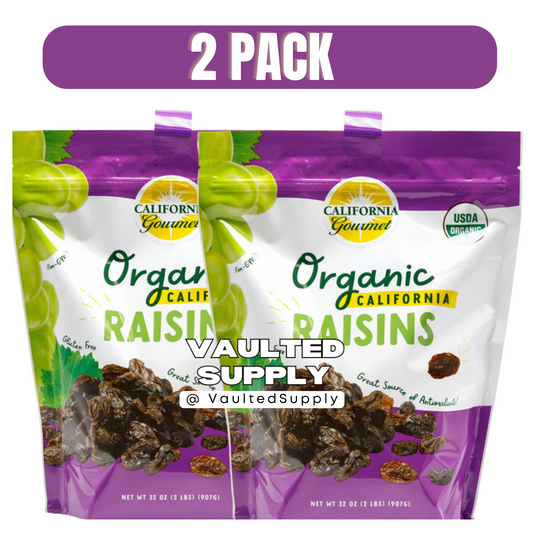Organic California Raisins 32oz (2 Pack) USDA Organic Non-GMO Fresh 2027