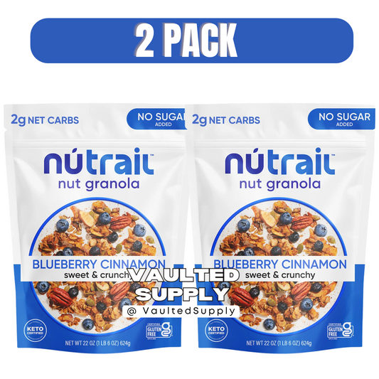 NuTrail Nut Granola Blueberry Cinnamon Keto No Sugar Added 22oz 2 Pack
