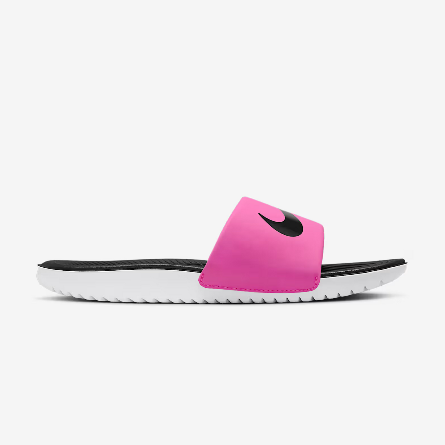 Nike Kawa Kids Slides Pink/Black Size 3Y Youth Sandals Comfort Slip On New