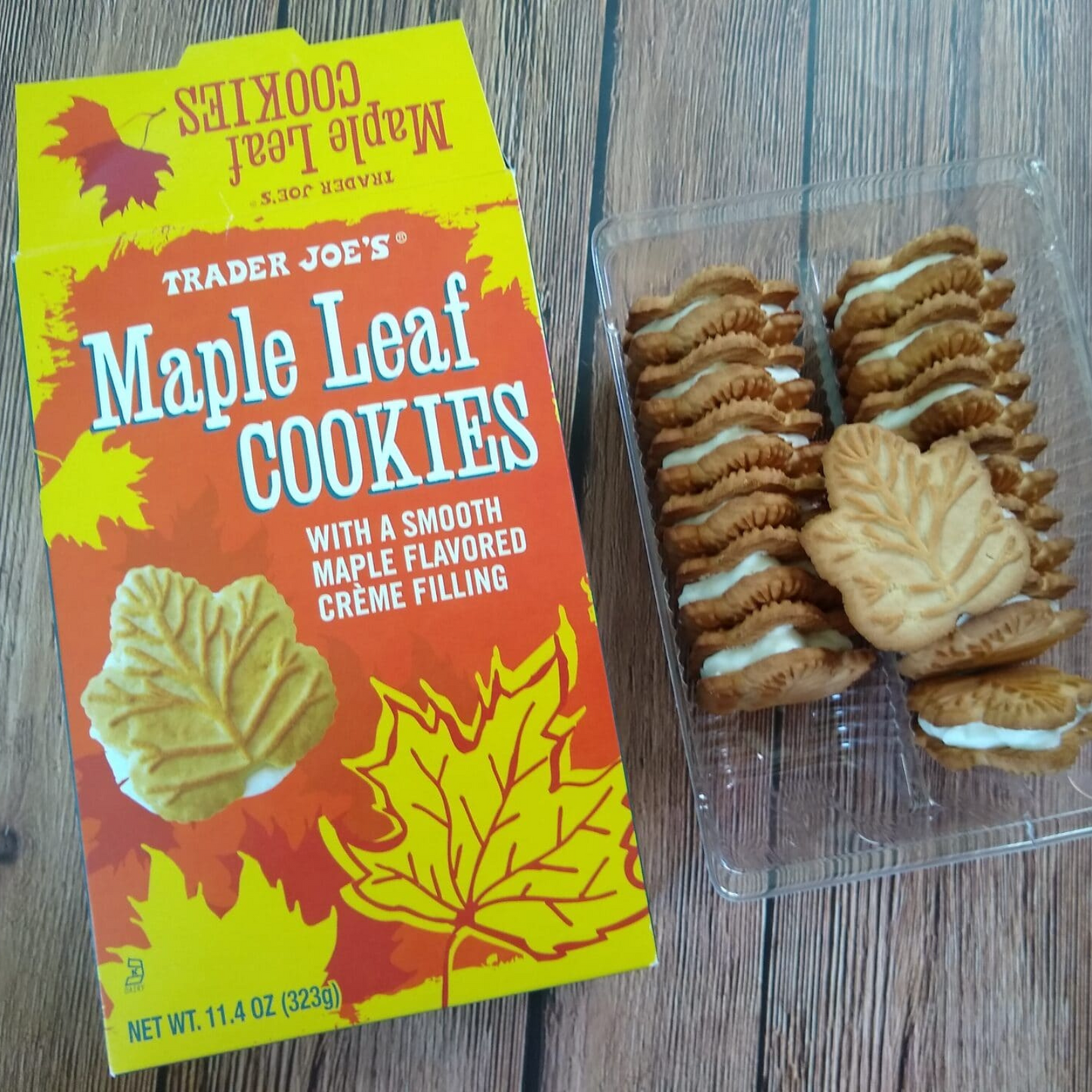 2 Packs Trader Joe's Maple Leaf Cookies 11.4 oz Each Pack