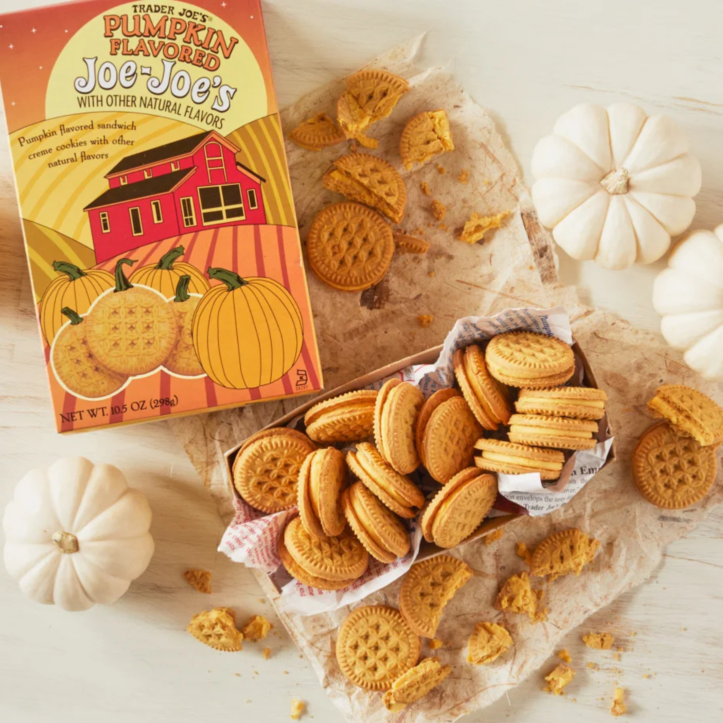 Trader Joe's Pumpkin Joe-Joe's Cookies, 10.5 oz Box (Pack of 2)