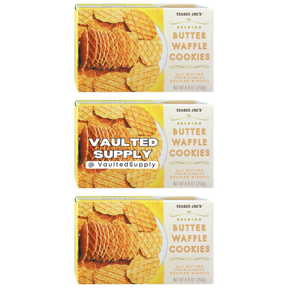 3 Packs Trader Joe's Belgian Butter Waffle Cookies 8.8 oz Each Pack