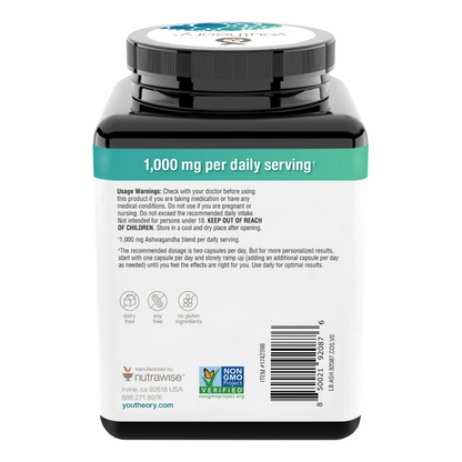 Youtheory Ashwagandha 1000 mg 180ct 05/27 - (2 Pack)
