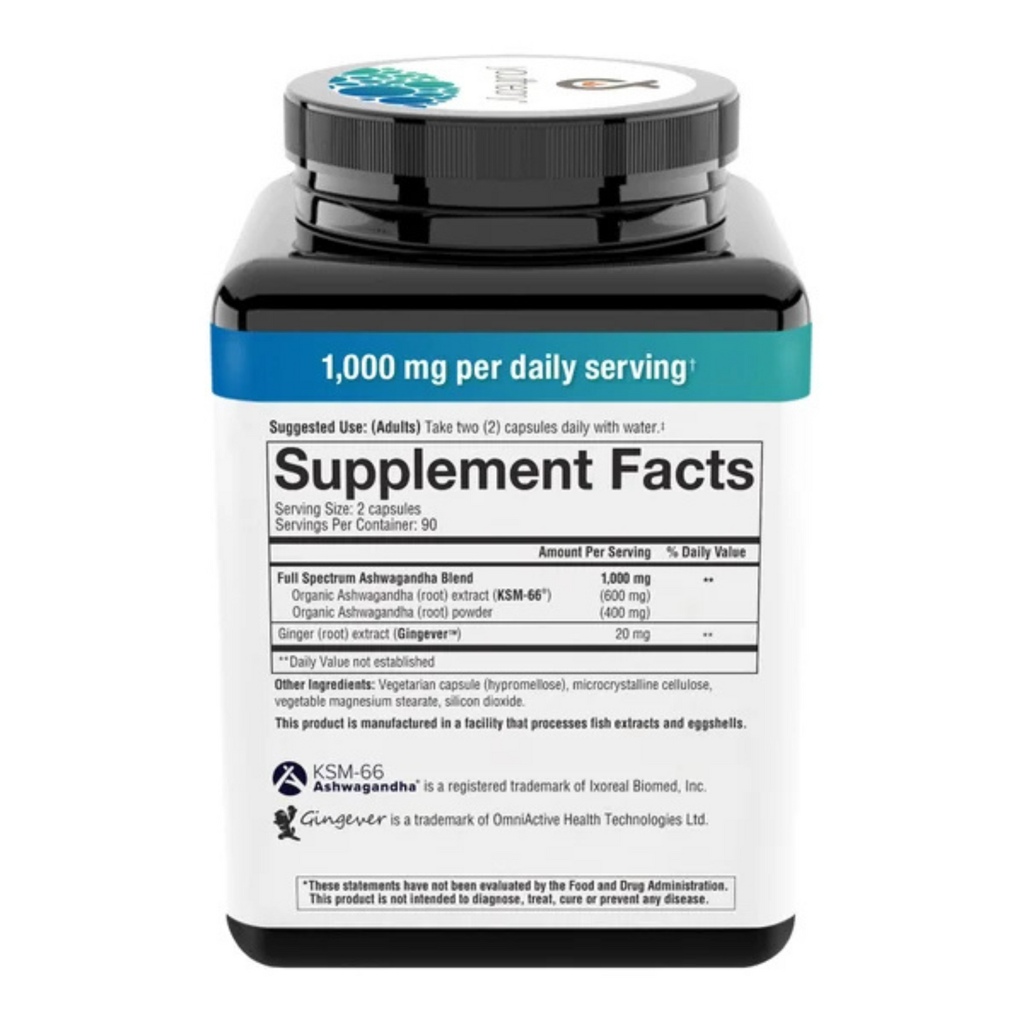 Youtheory Ashwagandha 1000 mg, 180 Vegetarian Capsules Exp: 05/27