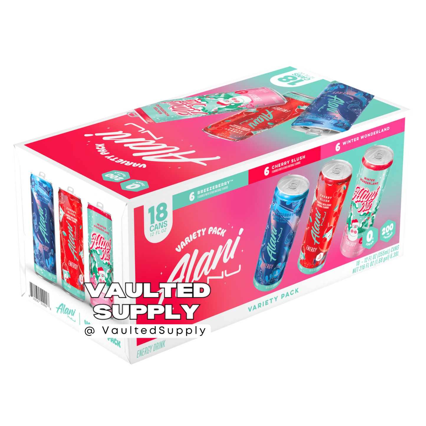 Alani Nu Energy Drink Winter Variety Pack (1 Pack, 18 Cans)